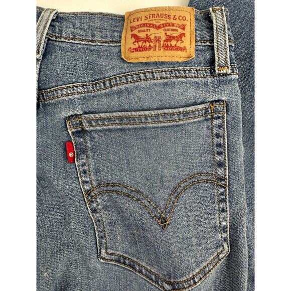 Levi's Wedgie Straight Size 29 High-Rise Cropped Distressed Button Fly Jeans - Picture 12 of 12